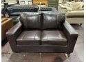 Genuine Leather 3 Seater Grey Sofa - Coburg